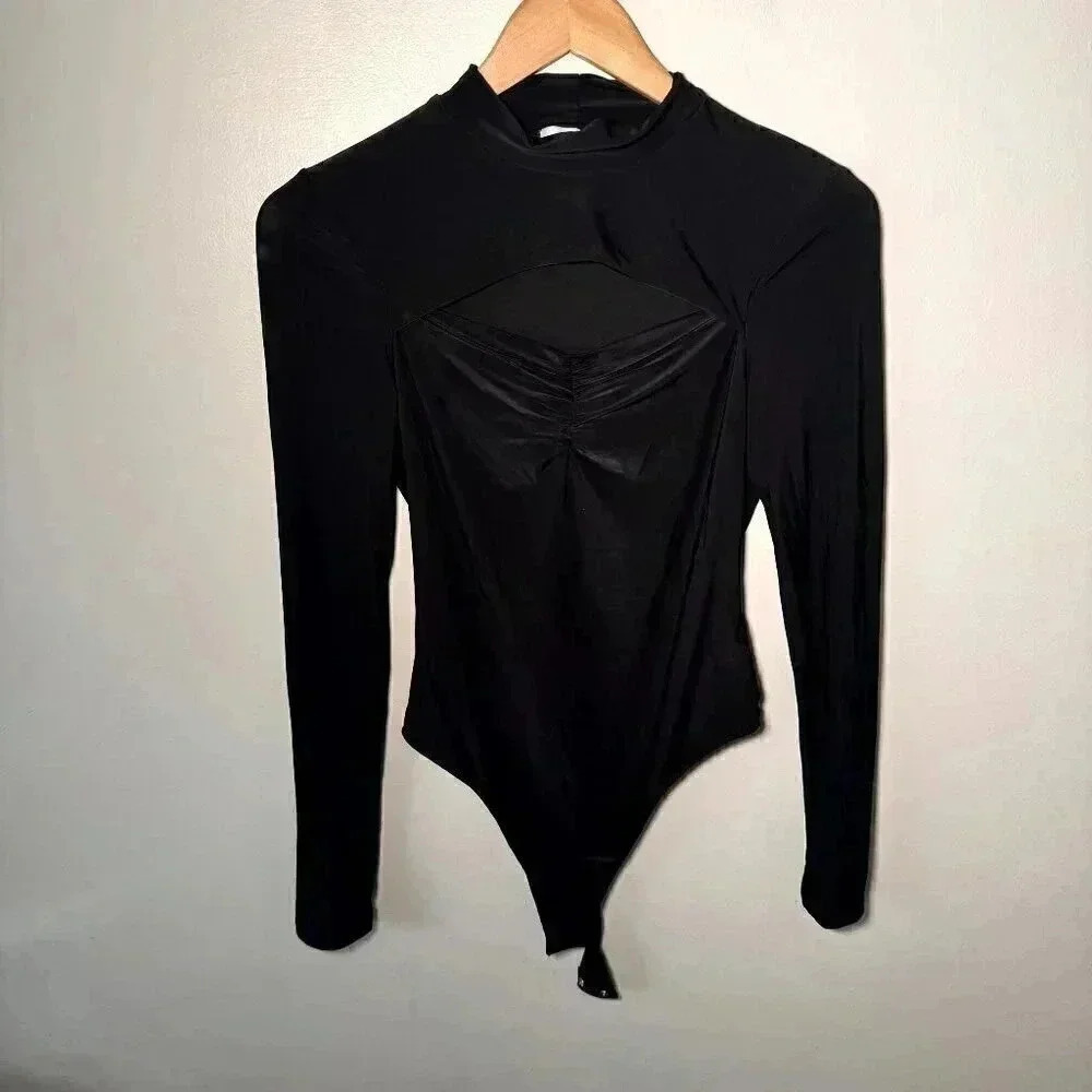 Wayf Long Sleeve Turtleneck Small Bodysuit Cut Out - Picture 3 of 7